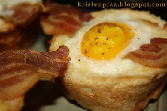 Bacon & Egg Toast Cups recipe by Meaghan Moineau