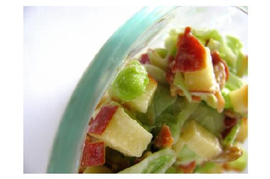 Zesty Kohlrabi and Apple Salad with Smoky Chipotle Bacon recipe by Meaghan Moineau