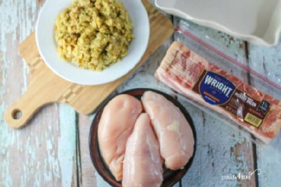 Maple-Glazed Bacon Wrapped Gouda-Stuffed Chicken Breast recipe by Meaghan Moineau