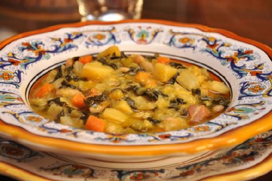 Savory Truffle-Infused Minestrone with Crispy Pancetta recipe by Meaghan Moineau