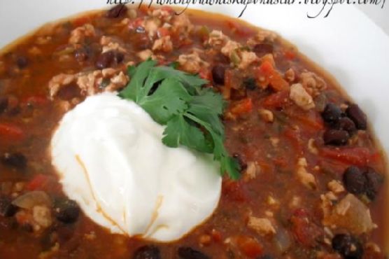 Smoky Chipotle Turkey Chili with Dark Chocolate and Lager recipe by Meaghan Moineau