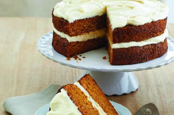 Spiced Maple Carrot Cake with Ginger Cream Cheese Frosting recipe by Meaghan Moineau
