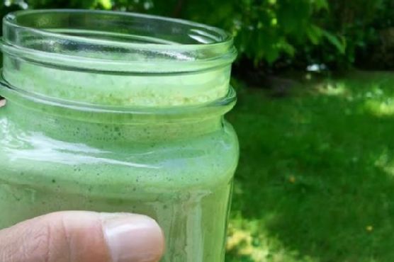 Tropical Green Monster Smoothie with Coconut & Mango recipe by Meaghan Moineau