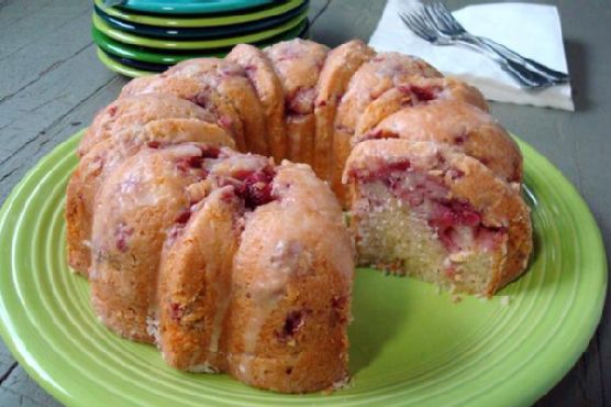 Zesty Lime-Infused Strawberry Yogurt Cake with Basil Glaze recipe by Meaghan Moineau