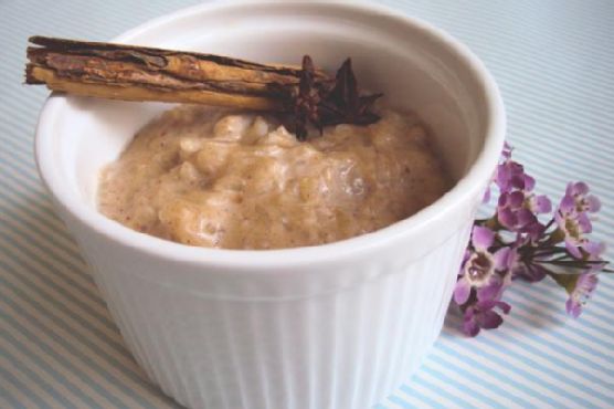 Decadent Chai Rice Pudding with Rosewater and Pistachio Crunch recipe by Meaghan Moineau