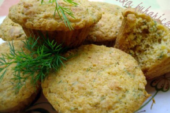 Savory Chive and Dill Muffins with Smoked Gouda and Sun-Dried Tomatoes recipe by Meaghan Moineau
