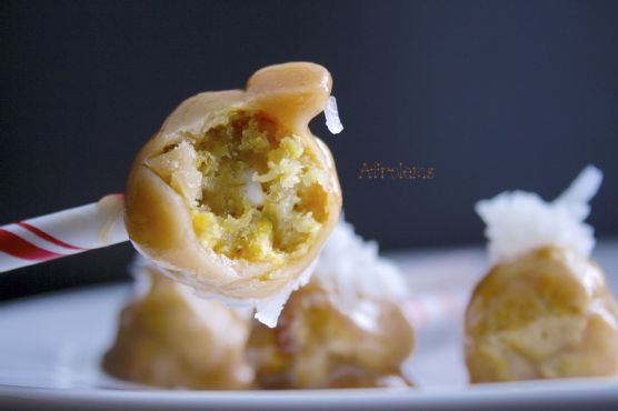 Caribbean Spiced Plantain Toffee Balls with Spiced Rum Glaze recipe by Meaghan Moineau