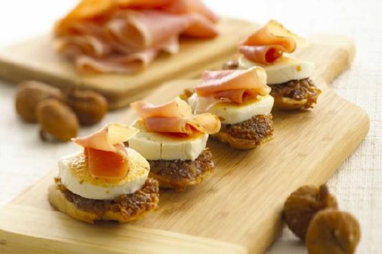 Gourmet Truffle Goat Cheese, Fig, and Prosciutto Crostini recipe by Meaghan Moineau