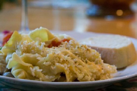 Gourmet Truffle Tuna Noodle Casserole with Crunchy Herb Panko recipe by Meaghan Moineau