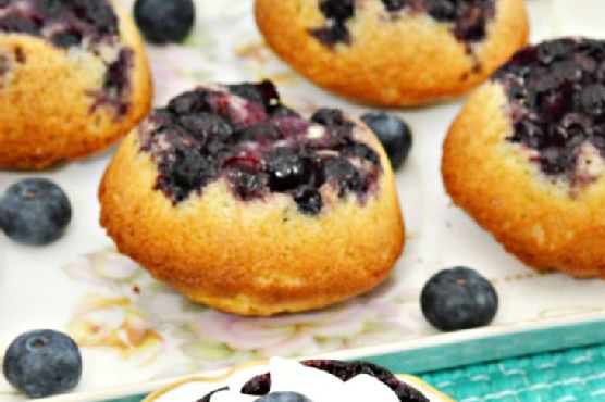Lavender-Infused Upside-Down Blueberry Puffs with Honey-Citrus Drizzle recipe by Meaghan Moineau