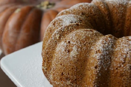 Spiced Vegan Pumpkin Bundt Cake with Brown Sugar Pecan Glaze recipe by Meaghan Moineau