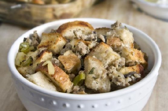 Rustic Sourdough Stuffing with Calvados-Sautéed Apples and Pecans | Made by Meaghan Moineau