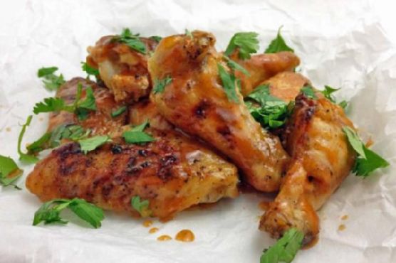 Sticky Pineapple Sriracha Chicken Wings with Coconut Lime Glaze recipe by Meaghan Moineau