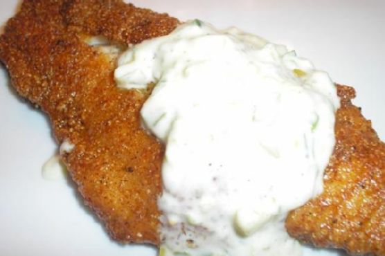 Cornmeal-Crusted Catfish with Smoky Chipotle Tartar Sauce recipe by Meaghan Moineau