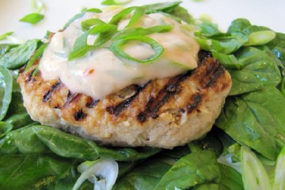 Smoky Apple Cheddar Turkey Burgers with Honey-Chipotle Yogurt Sauce recipe by Meaghan Moineau