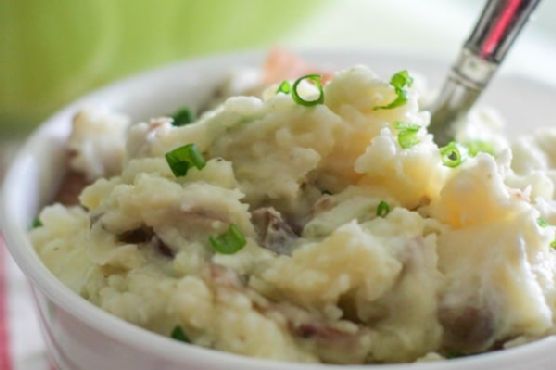 Truffle-Infused Mashed Potatoes with Crispy Shallot Garnish recipe by Meaghan Moineau
